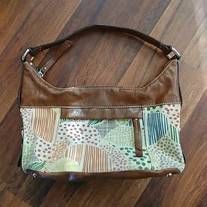 Printed Canvas Fossil Hobo Bag